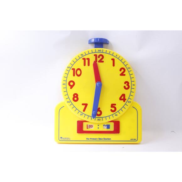 Yellow Toy Clock, The Primary Time Teacher, Learning Resources, 15" - Picture 1 of 3